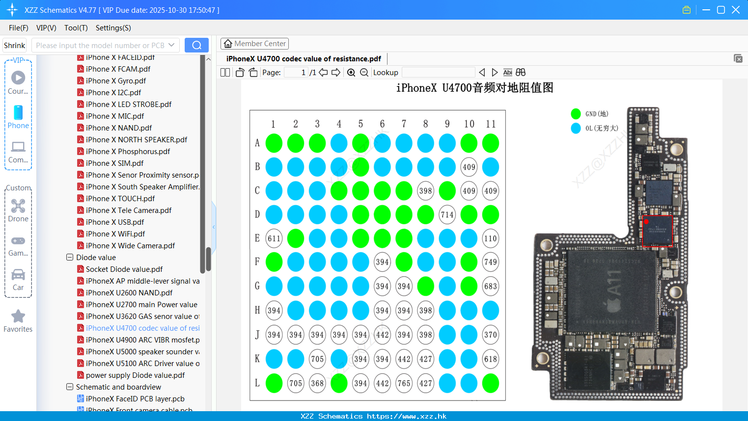 IPhoneX U4700 Codec Value Of Resistance
